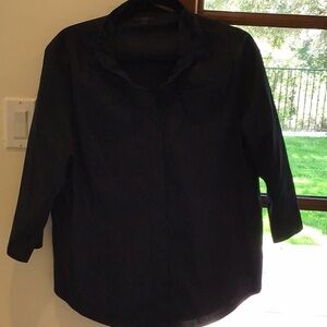 COS dark navy blouse with Dress /ruffle Collar